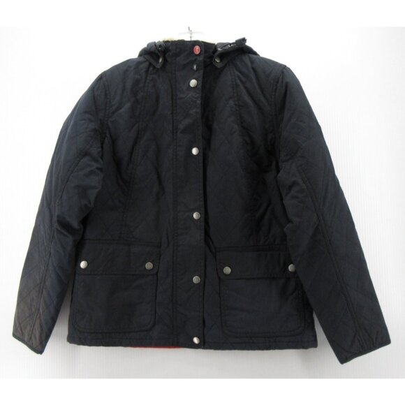 Barbour Jacket 10 Bartlett Quilted Wax Hoodie Insulated Sherpa Trim* - Picture 1 of 16